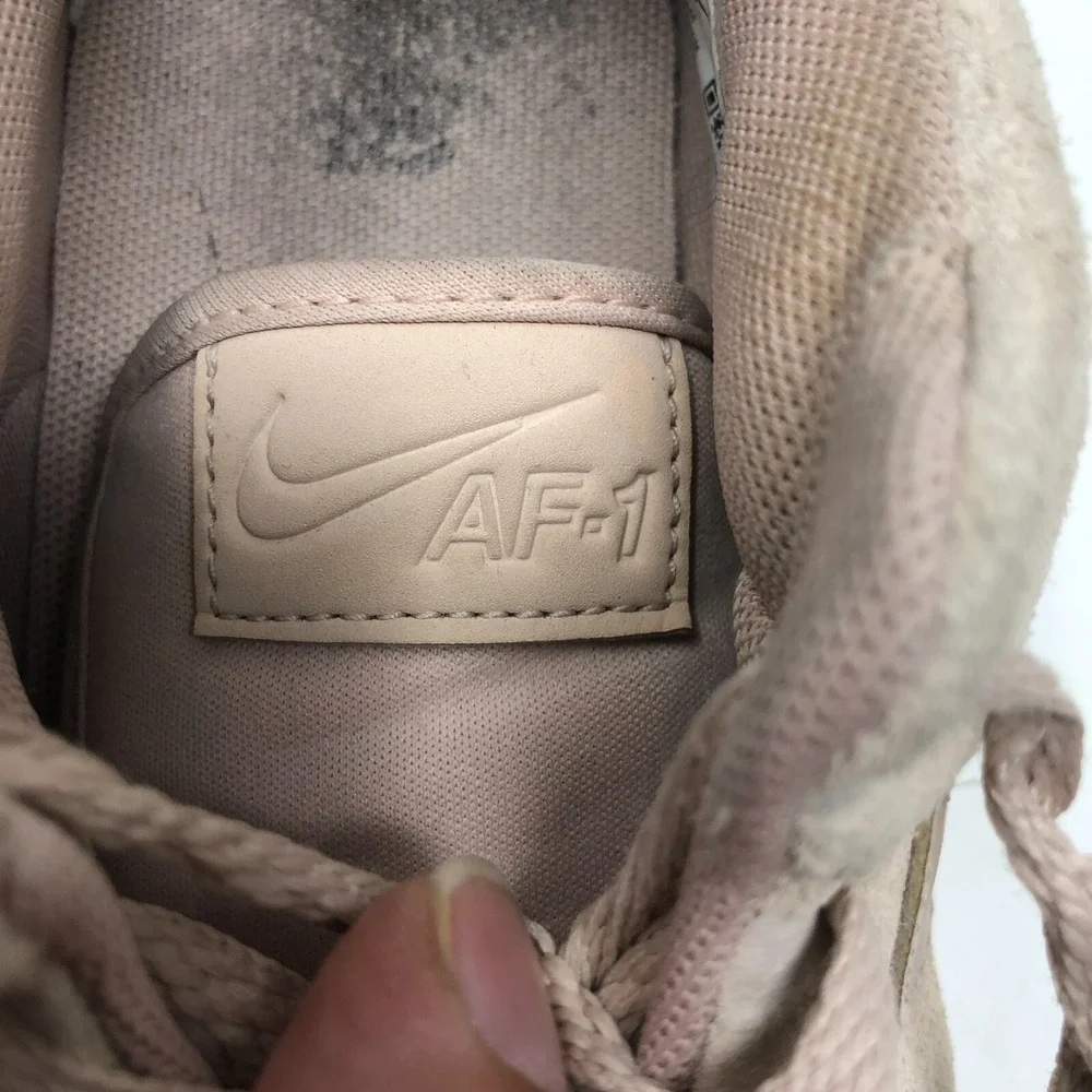 Nike Air Force 1 Sage Low Womens 6.5 Blush Pink Suede Leather Lace Up Streetwear